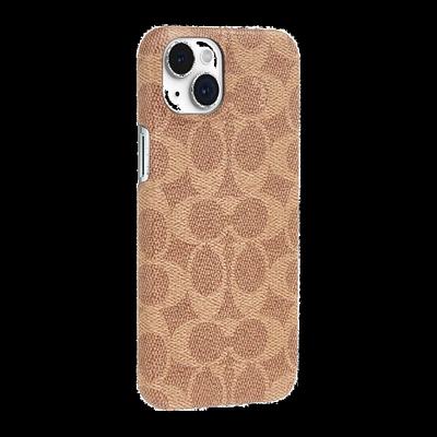 iPhone 15 Plus Coach Slim Wrap Signature C Case - Tan