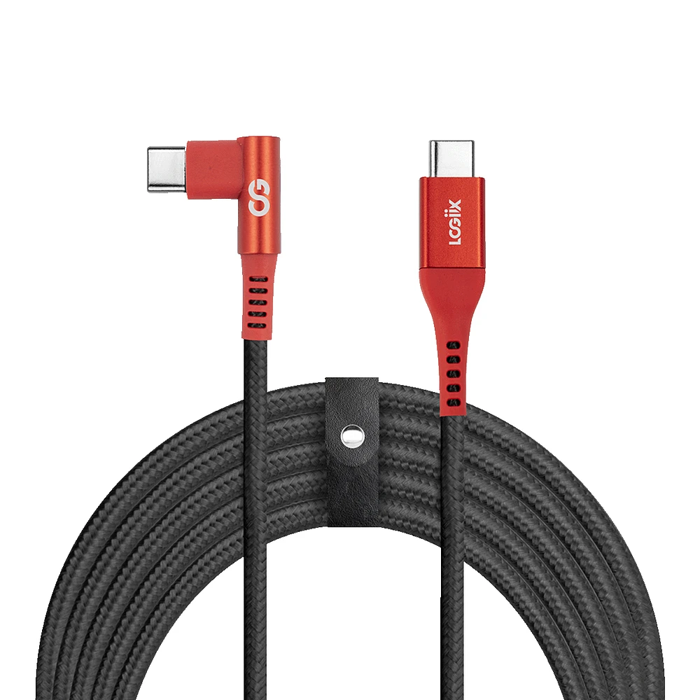 LOGiiX Piston Connect XL 90 USB-C vers USB-C 100W - Rouge/Noir