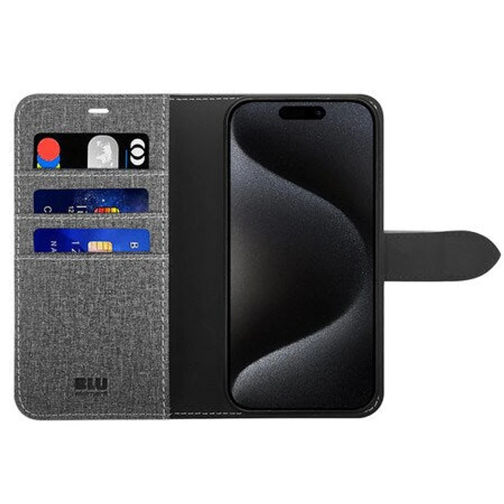 Blu Element BEF2N116LG2 Étui Folio 2 in 1 Gris pour iPhone 16 Pro Max