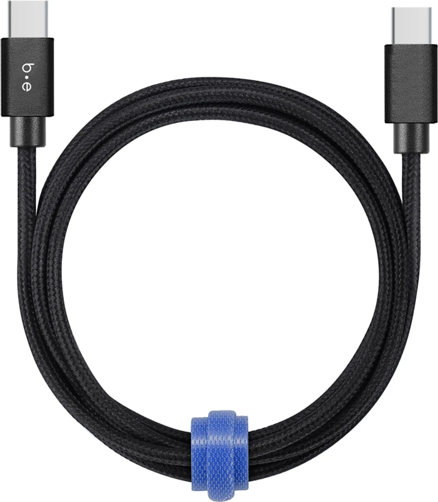 Blu Element BEC2C10B Câble Tressé de Charge/Sync USB-C vers USB-C 10ft Noir