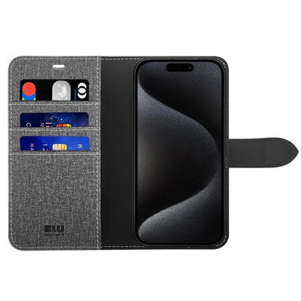 Blu Element BEF2N116LG1 Étui Folio 2 in 1 Gris pour iPhone 16