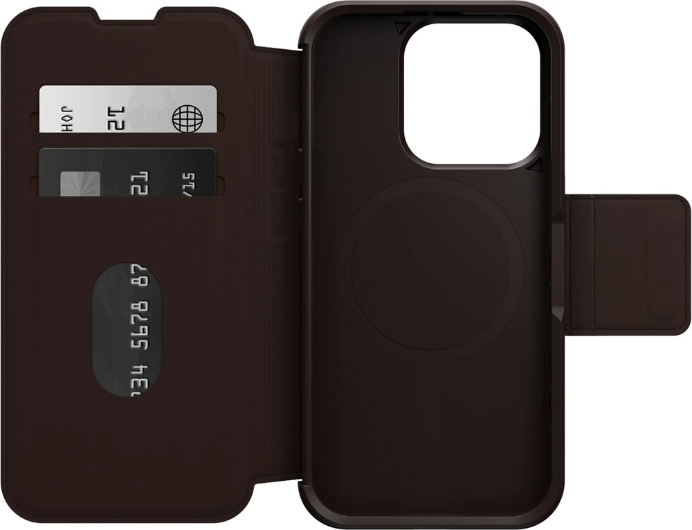 iPhone 15 Pro Otterbox Strada Leather Folio Case - Brown (Espresso)