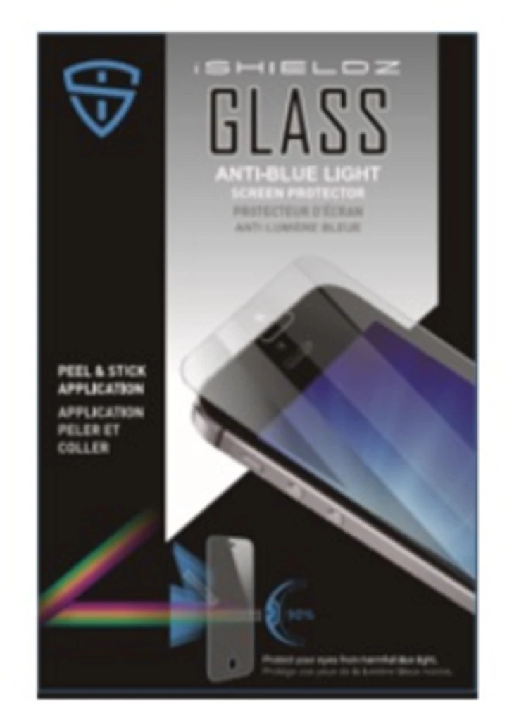 Protecteur d'écran en verre trempé iShieldz filtre anti-lumière bleue pour Apple iPhone 6/7/8