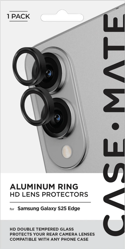 Samsung Galaxy S25 Edge Case-Mate Aluminum Ring Glass Lens Protector - Black