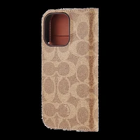 iPhone 16 Pro Coach Folio Signature C Case - Tan