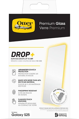 OtterBox - Premium Glass Screen Protector for Samsung Galaxy S25 - Clear