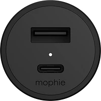 Chargeur de voiturede de 60 W avec deux ports USB-C PD de Mophie, noir