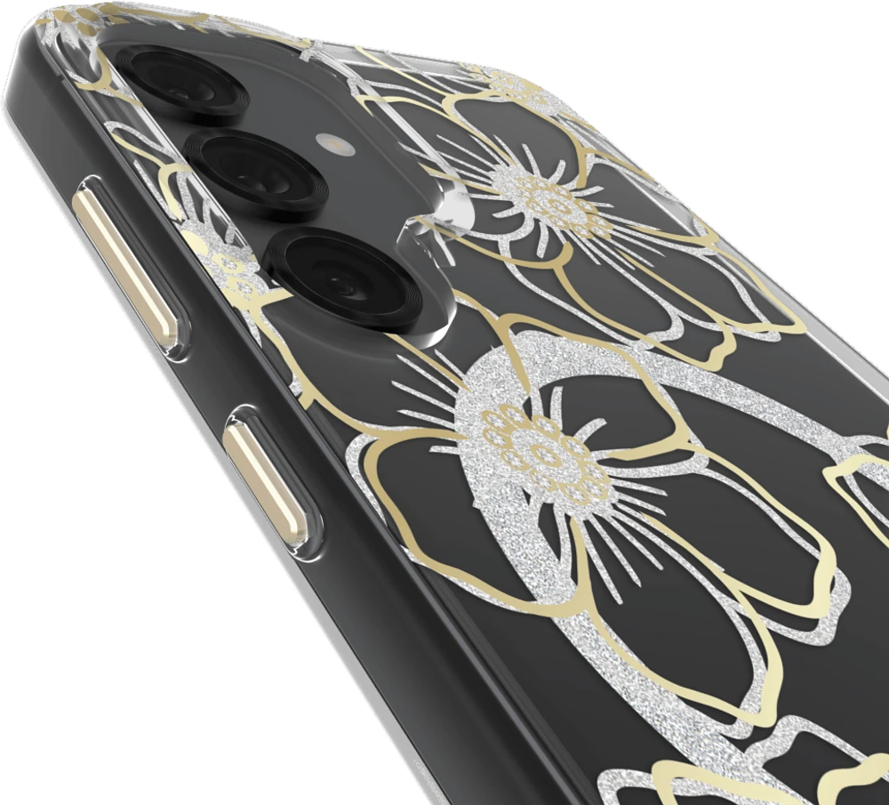 Samsung Galaxy S25 Case-Mate Floral Gems Case w/Magnets - Gold