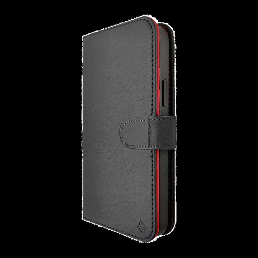 iPhone 15/14/13 Uunique 2-in-1 Leather Folio & Detachable Back MagSafe Case - Black/Red