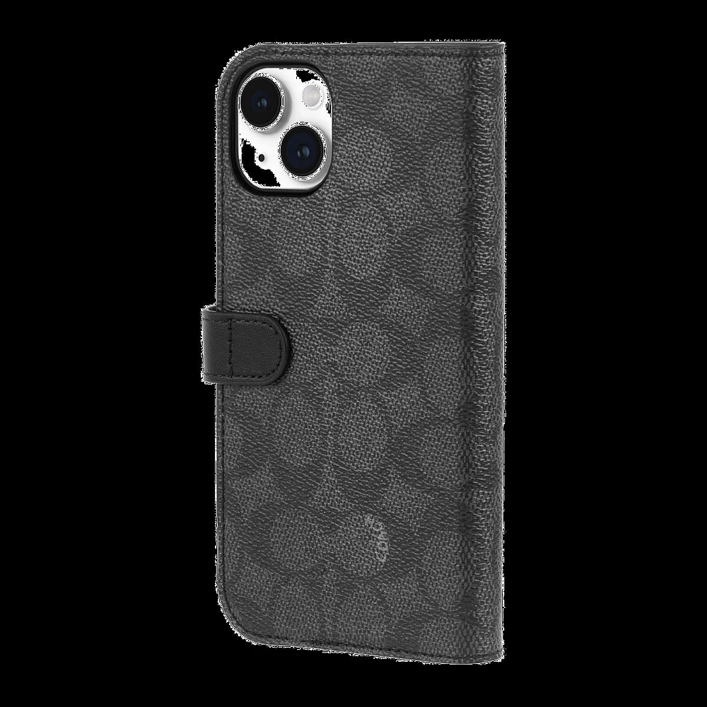 iPhone 15 Plus Coach Folio Signature C Case - Charcoal