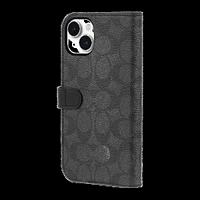 iPhone 15 Plus Coach Folio Signature C Case - Charcoal