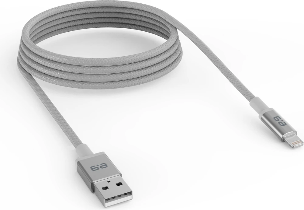 PureGear câble de charge-synchro tressé USB-A à Lightning (180cm), gris