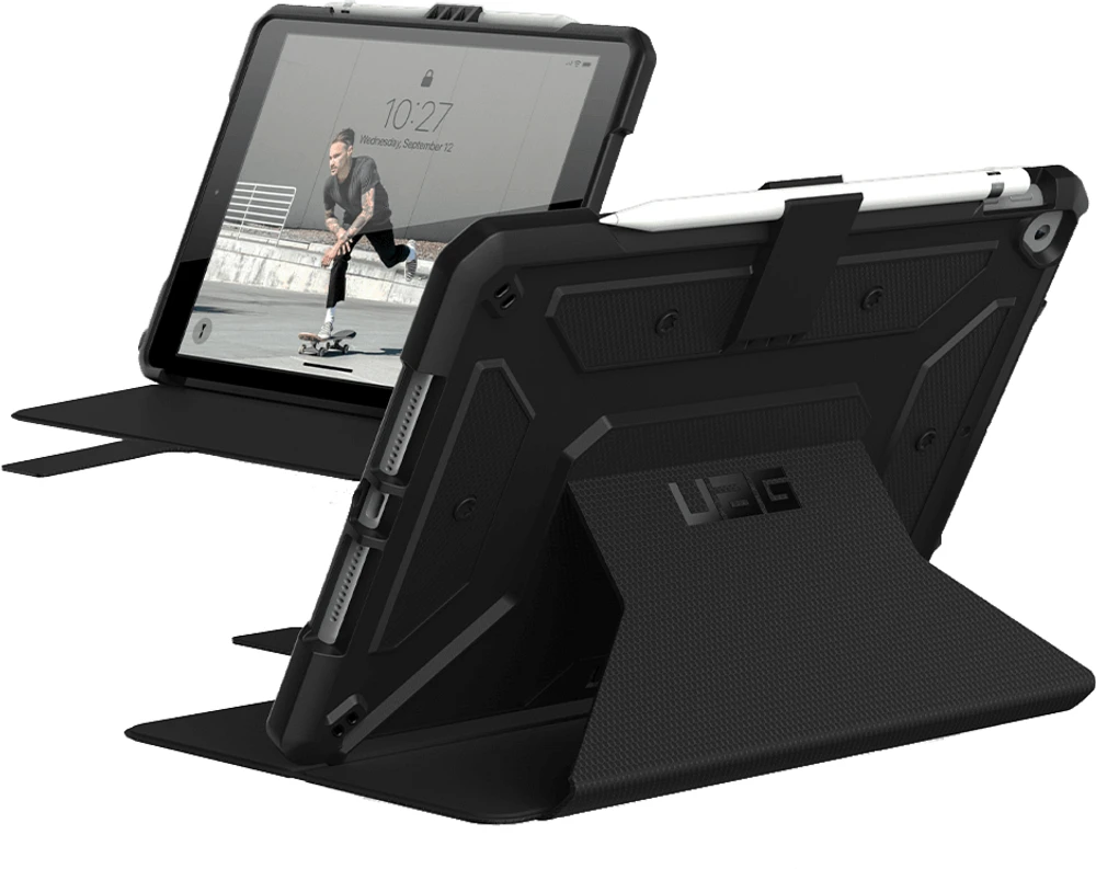 UAG 121916114040 ƒtui Robuste Metropolis Folio Noir pour iPad 10.2 2021 9th Gen/10.2 2020 8th Gen/iPad 10.2 2019