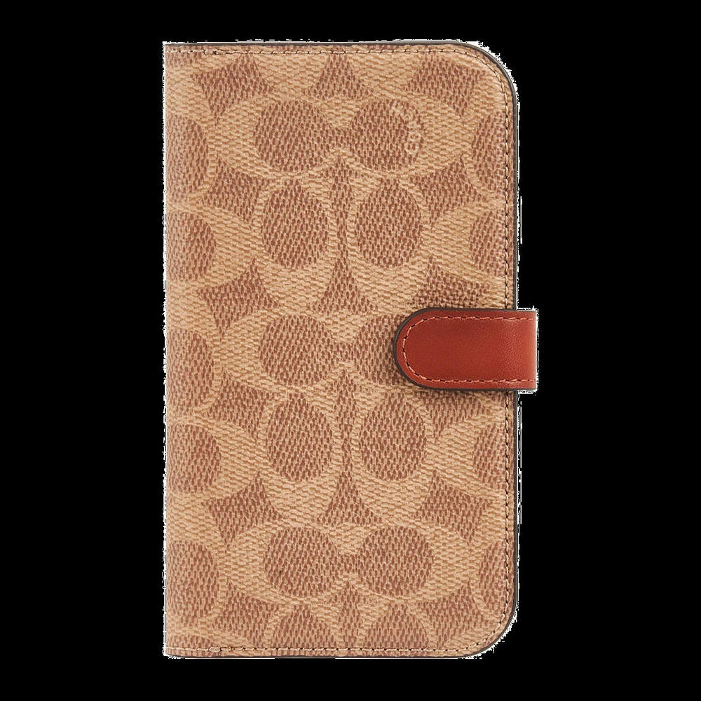 iPhone 15/14/13 Coach Folio Signature C Case - Tan