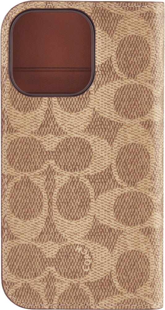 iPhone 16 Pro Coach Folio Signature C Case - Tan