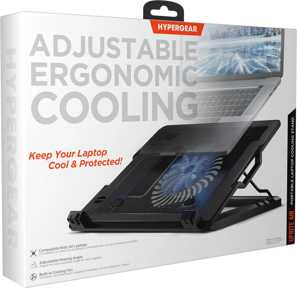 HyperGear - UpRite Air Portable Laptop Cooling Stand - Black