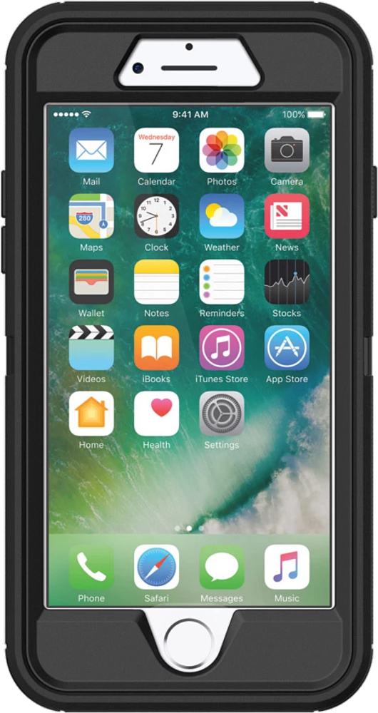 OtterBox 7756603 Étui de Protection Defender Noir pour iPhone SE 2020/8/7