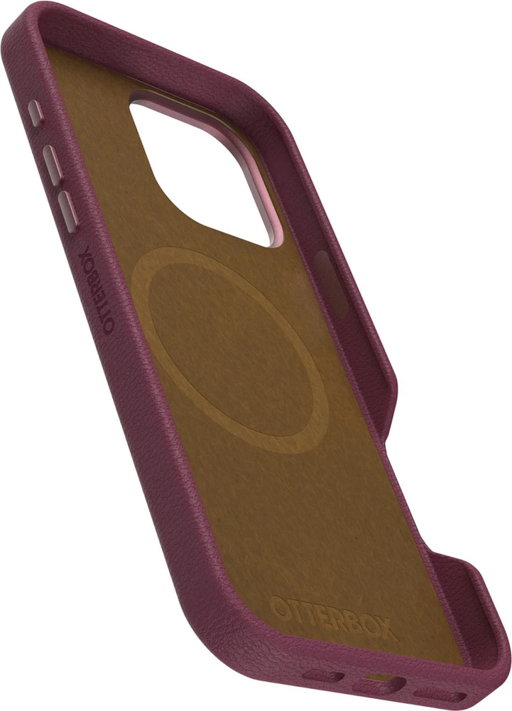 OtterBox - Symmetry Cactus Leather MagSafe Case for Apple iPhone 16 Pro Max - Maroon Bells