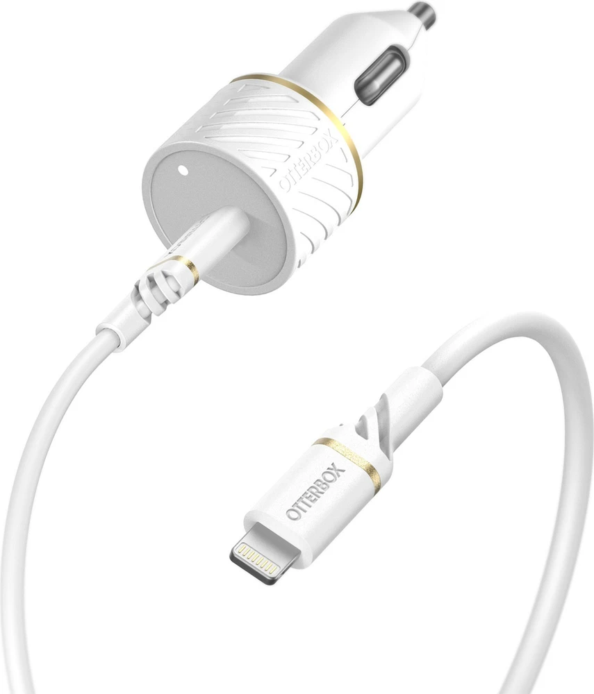 Otterbox - Fast Charge 20w Usb C Pd Car Charger And Usb C To Apple Lightning Cable 1m - Cloud Dust