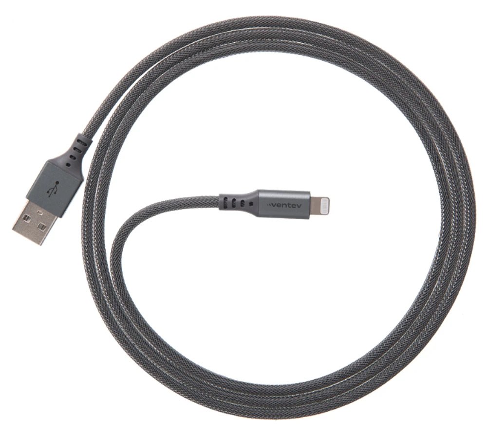 Ventev - ChargeSync Alloy Lightning Cable 4ft - Steel