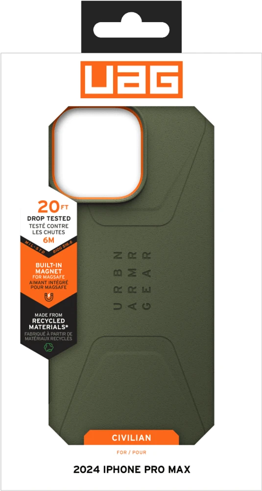 iPhone 16 Pro Max UAG Civilian MagSafe Case - Olive Drab