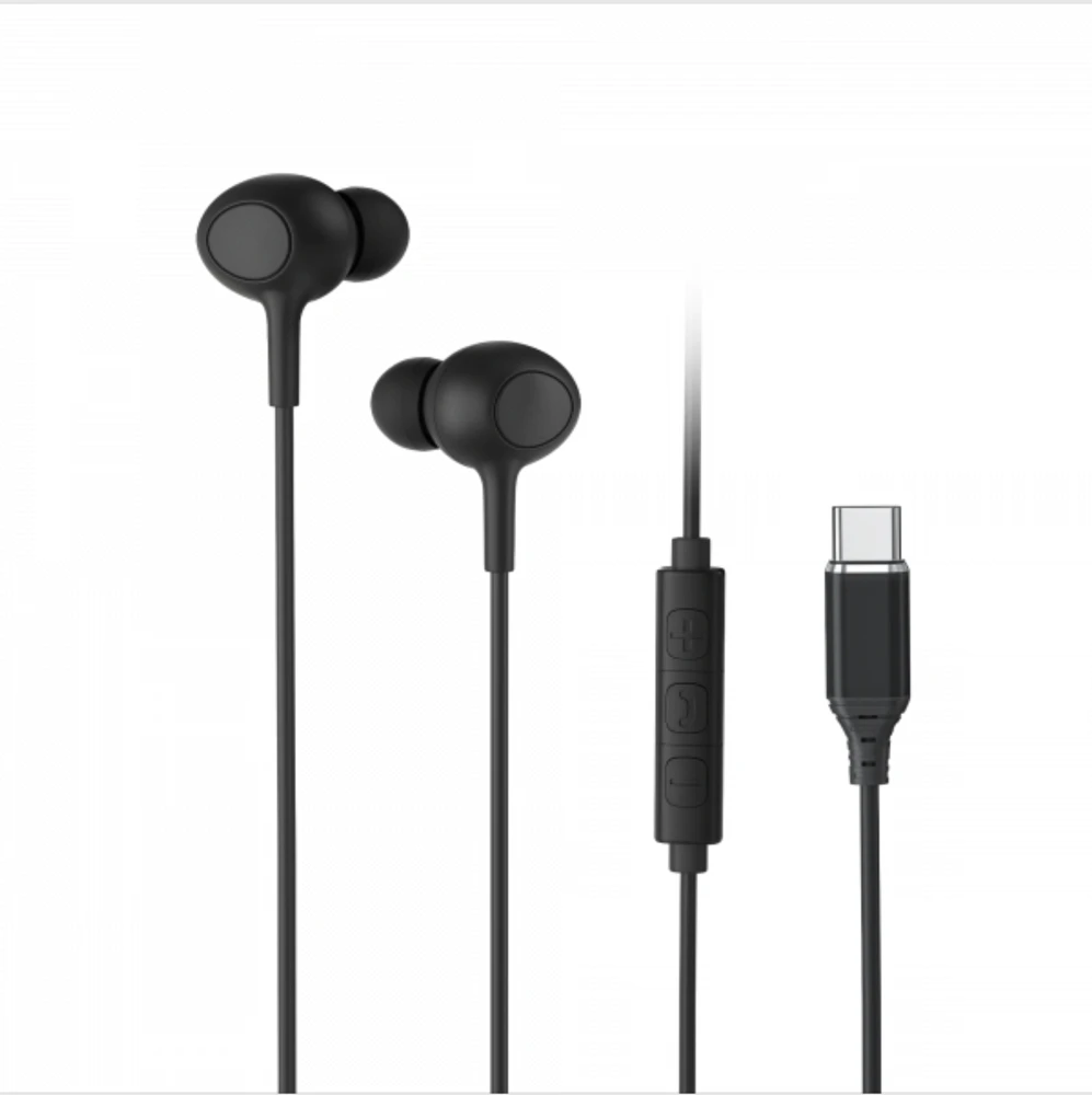 AXS Écouteurs filaires avec micro et connecteur USB-C | Noir