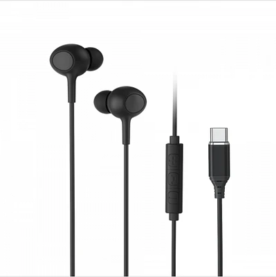 AXS Écouteurs filaires avec micro et connecteur USB-C | Noir