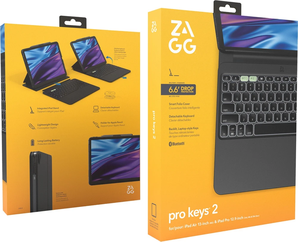 ZAGG Pro Keys 2 (without Trackpad) for iPad Pro 11in (2024) - Black