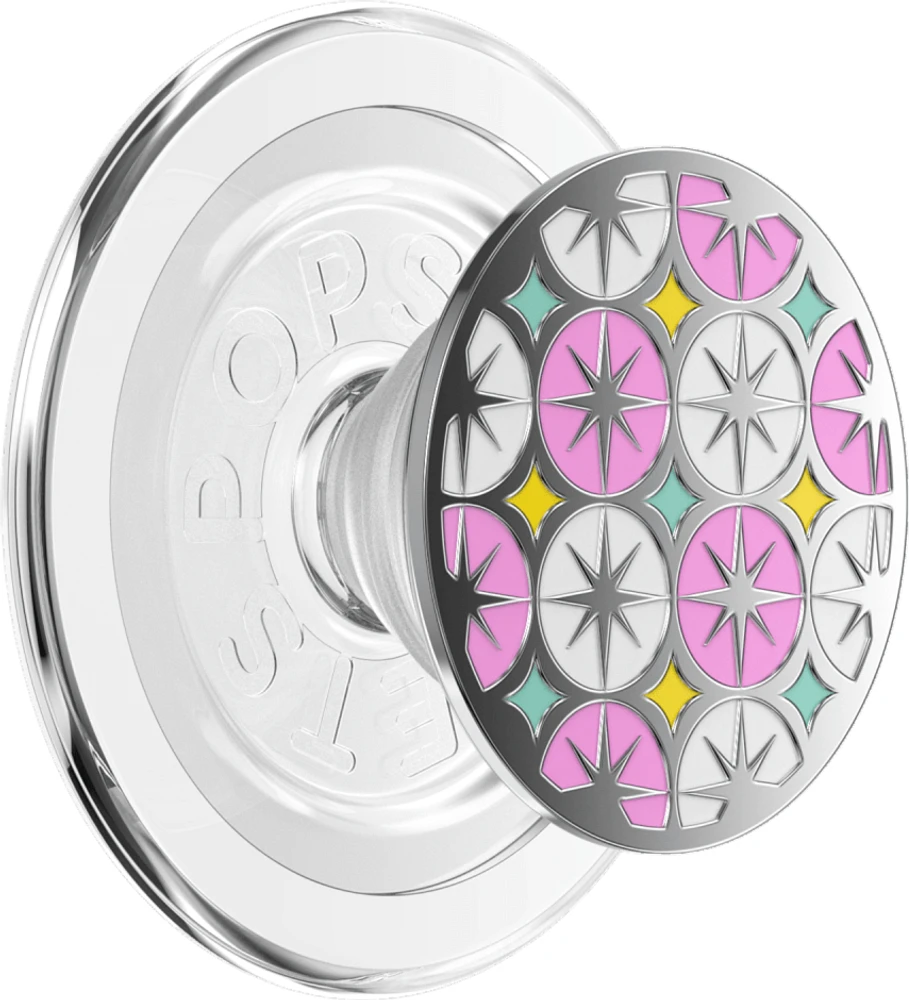 PopSockets 807477 PopGrip pour MagSafe Rond avec Anneau Adaptateur Enamel Atomic Wallpaper