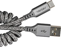 Ventev COILCABACVNV Câble de Charge/Sync Helix Coiled USB-C 1 pieds Gris