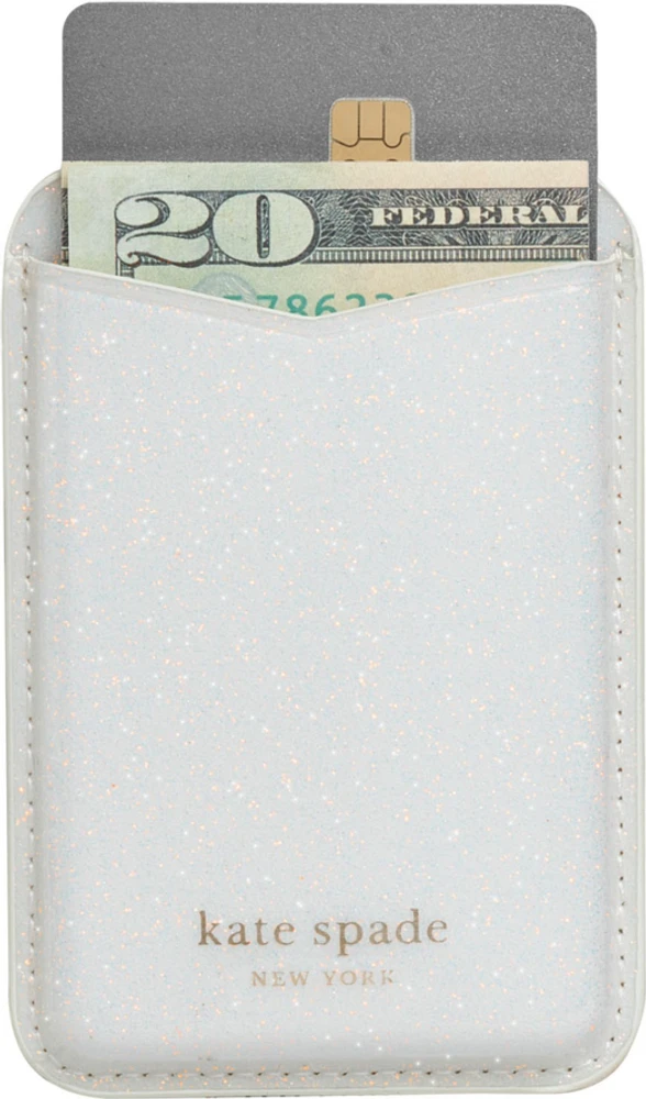 Kate Spade KS053070 Portefeuille Magnétique Compatible avec MagSafe Blanc Glitter