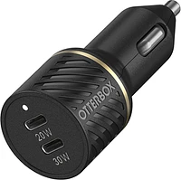 Dual USB Premium Fast Charge Car Charger PD 30W + PD 20W Black