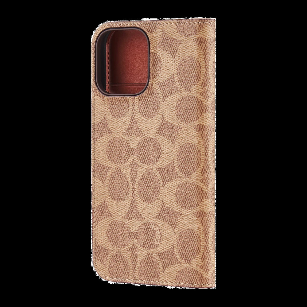 iPhone 16 Pro Max Coach Folio Signature C Case - Tan