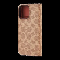 iPhone 16 Pro Max Coach Folio Signature C Case - Tan