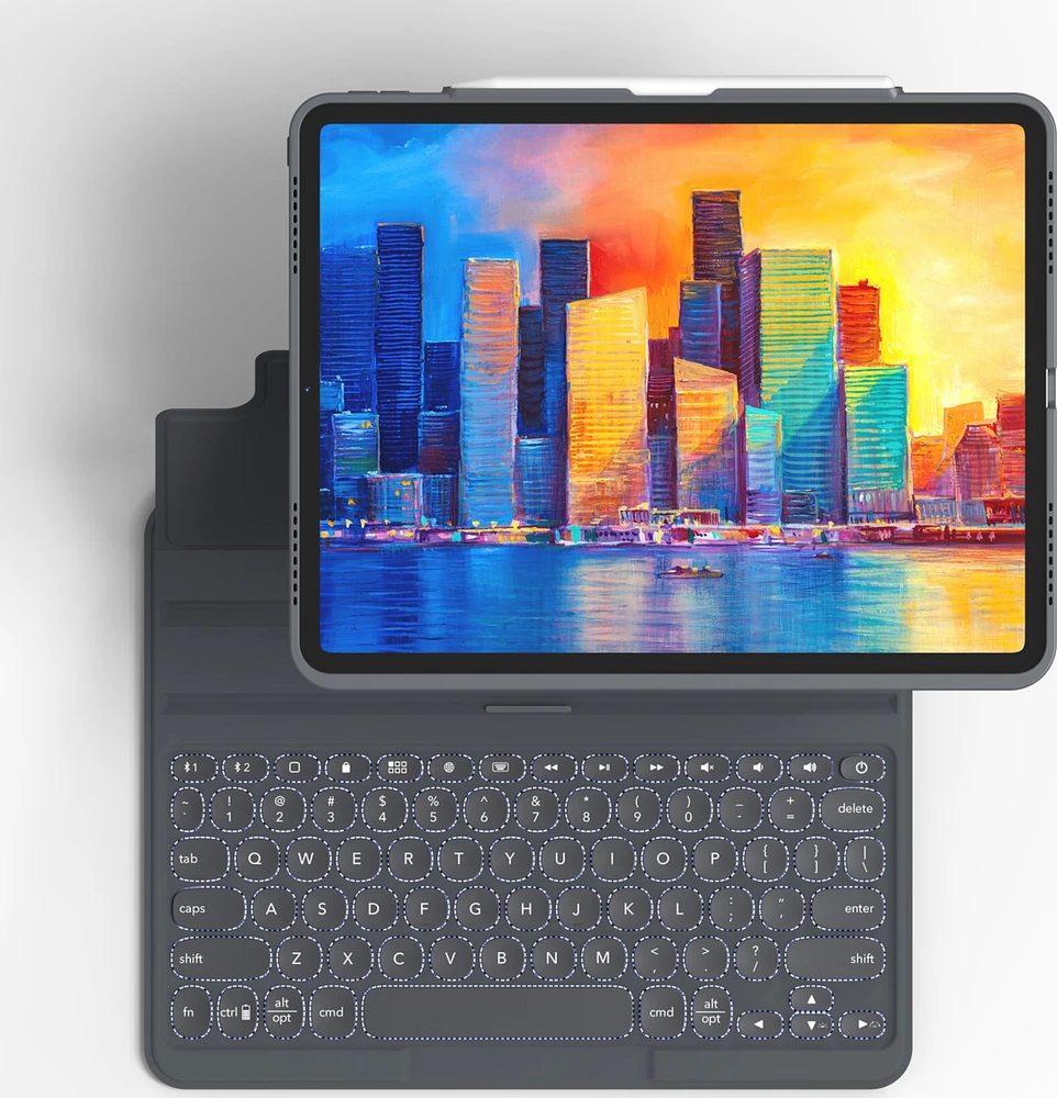 ZAGG Pro Keys Case for Apple iPad Pro 12.9in (2022-2018) - Charcoal