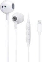 AXS Écouteurs filaires avec micro et connecteur Lightning | Blanc