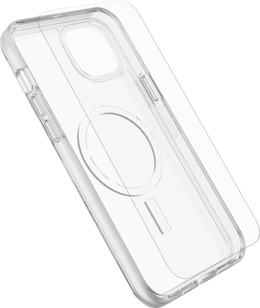 OtterBox 7881243 Protection+Power Kit (Symmetry Clear MagSafe a/Glass + Chargeur Mural 30W Blanc) pour iPhone 15 Plus