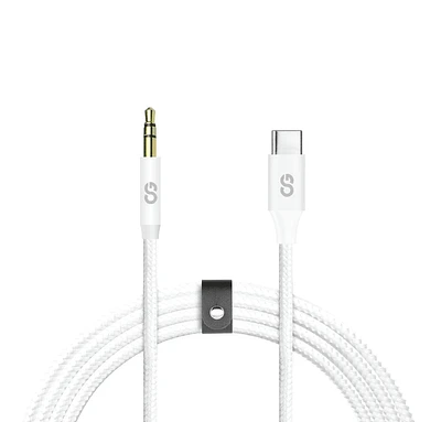 LOGiiX Piston Connect Braid 1M Aux to USB-C - White