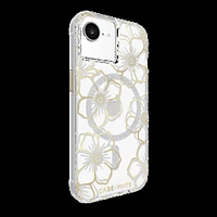 iPhone 16e/15/14/13 Case-Mate Floral Gems MagSafe Case - Gold