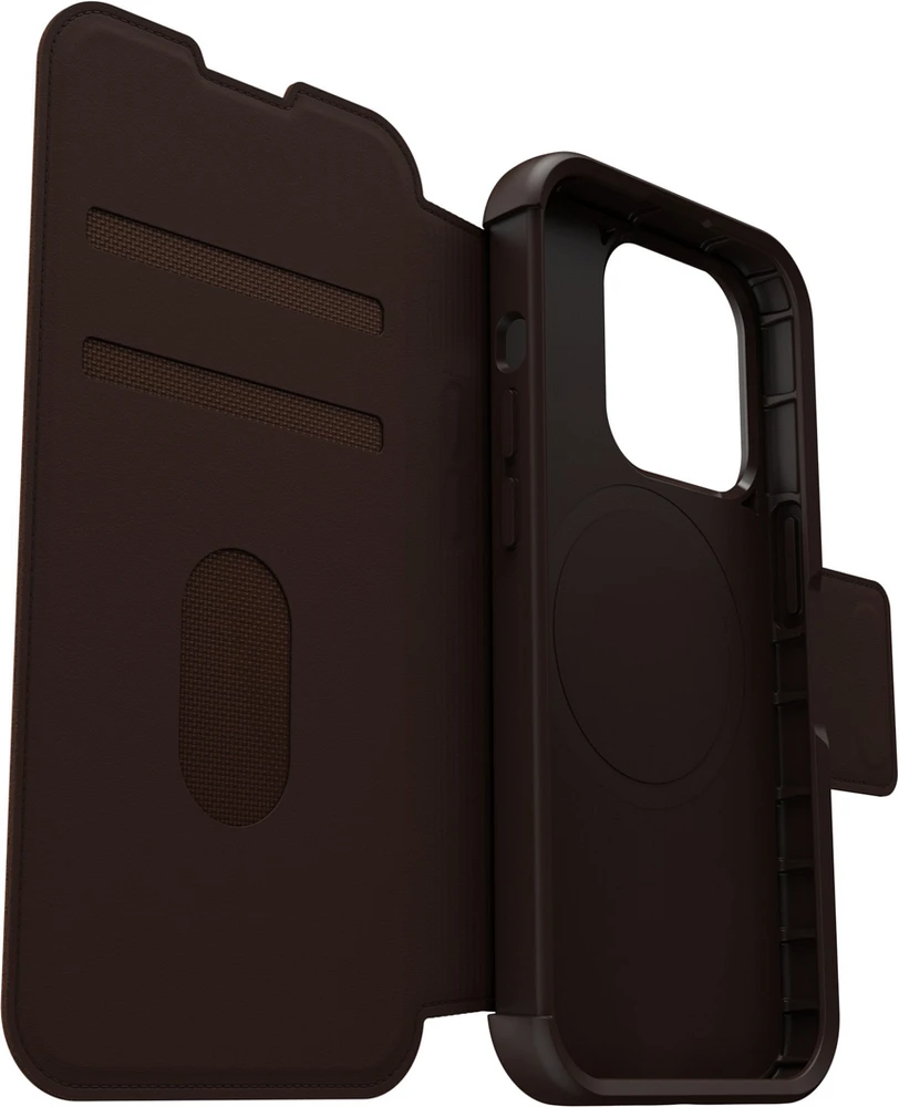 iPhone 15 Pro Otterbox Strada Leather Folio Case - Brown (Espresso)