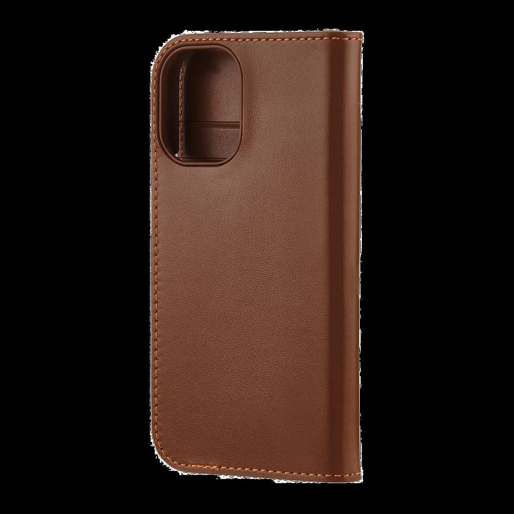 iPhone 16 Coach Leather Folio Case - Hazelnut