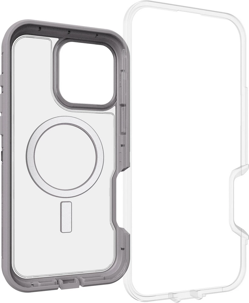 iPhone 16 Pro Max Otterbox Defender XT Clear Pro w/ MagSafe Series Case - Clear/Grey - Snow Capped