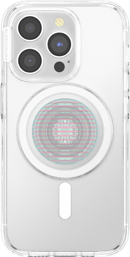 PopSockets 807474 PopGrip pour MagSafe Rond avec Anneau Adaptateur Fluted Opalescent