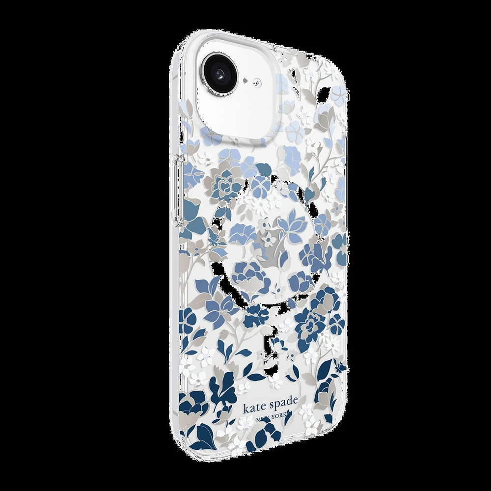 iPhone 16e/15/14/13  Kate Spade Protective Prints MagSafe Case - Flowerbed Blue