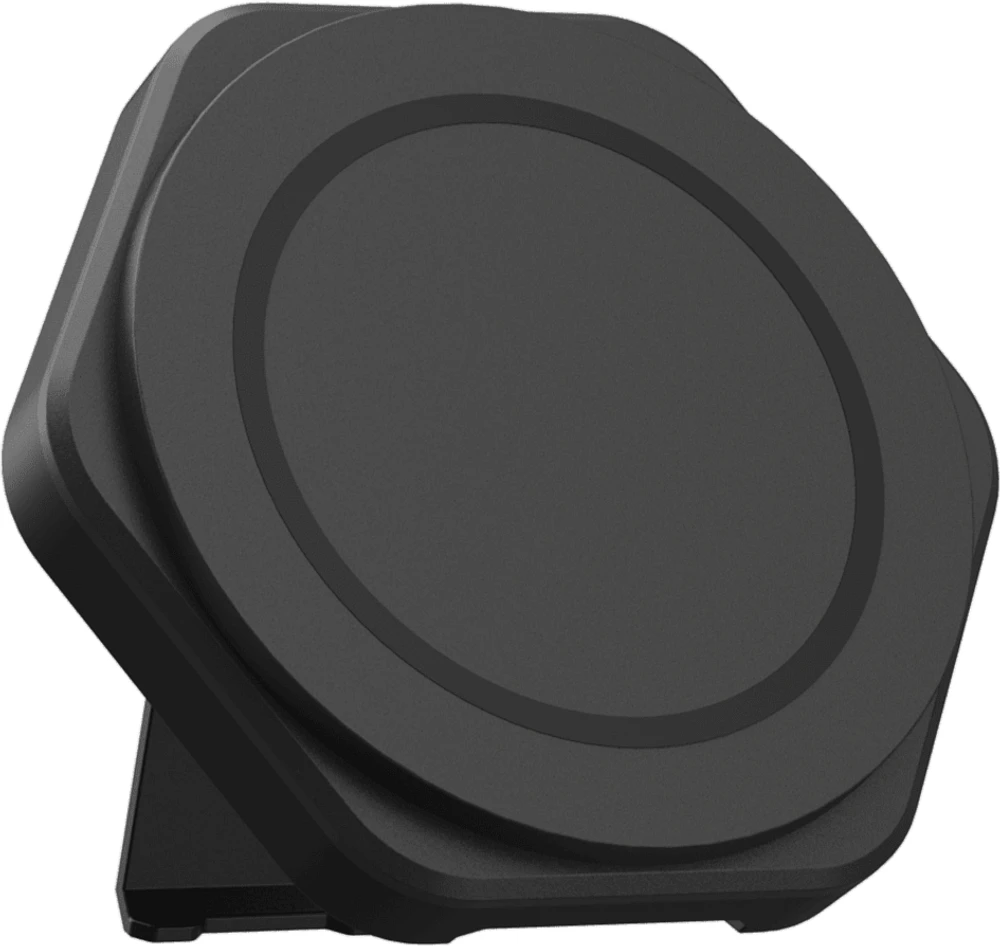 Rugged Wireless Charging Pad with Kickstand and USB-C Cable for MagSafe 15W Black/Carbon Fiber