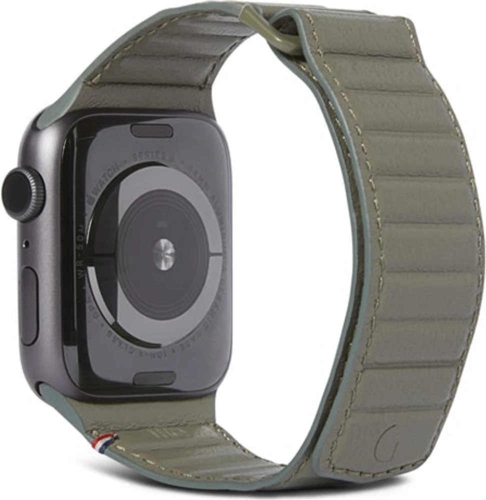 Decoded - Apple Watch 42/44/45mm Leather Magnetic Traction Strap - Olive