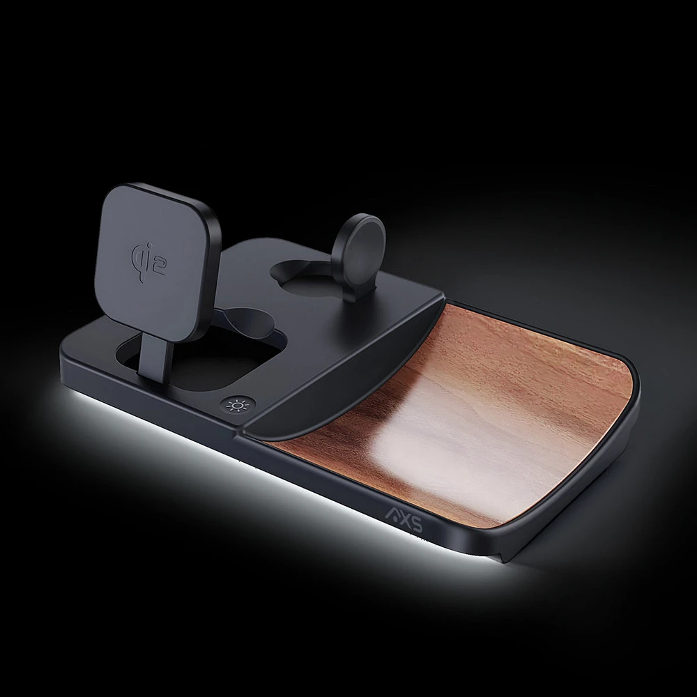 AXS 3-in-1 Wood Grain Power Tray | Brown