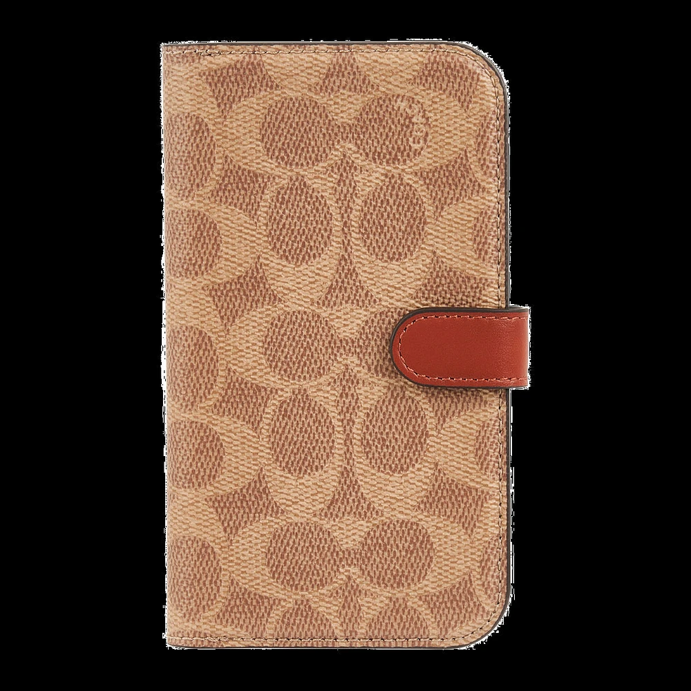 iPhone 15 Pro Coach Folio Signature C Case - Tan