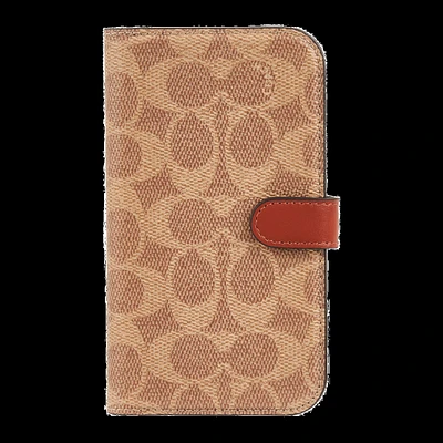 iPhone 15 Pro Coach Folio Signature C Case - Tan