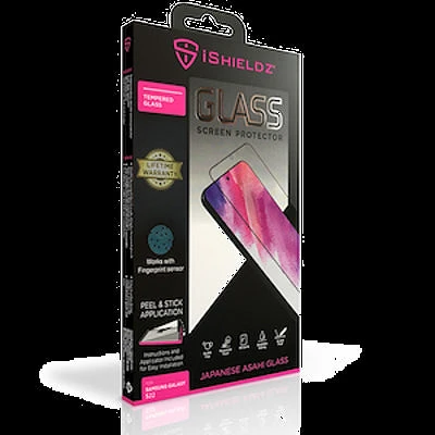 iShieldz - Tempered Glass Screen Prot Samsung S22 with Applicator, Compatible with Fingerprint Sensor